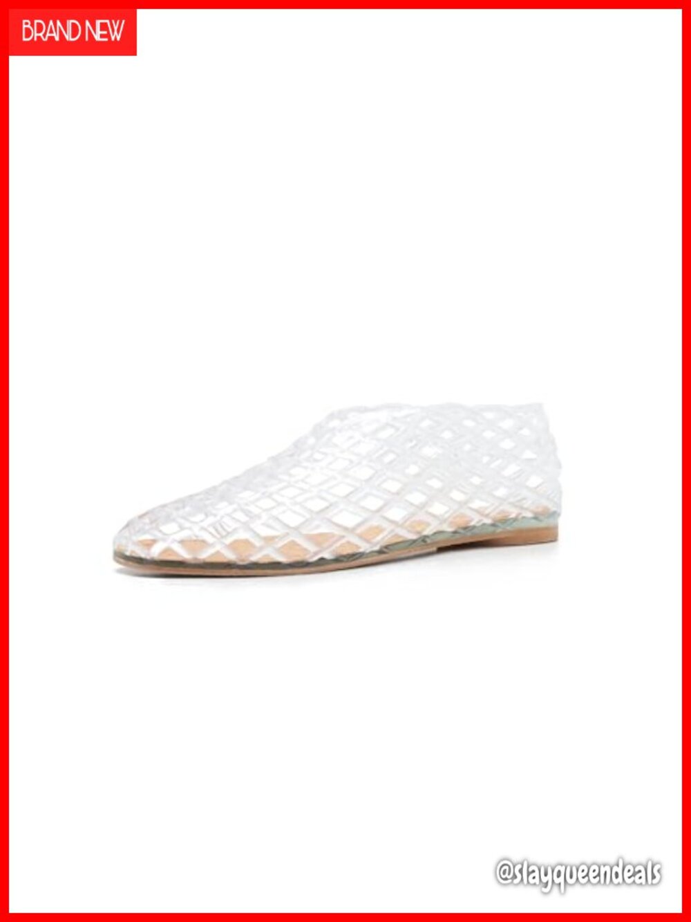 Clear Jelly Mesh Flats Trendy Transparent Shoes Soft Cork Insole Lightweight